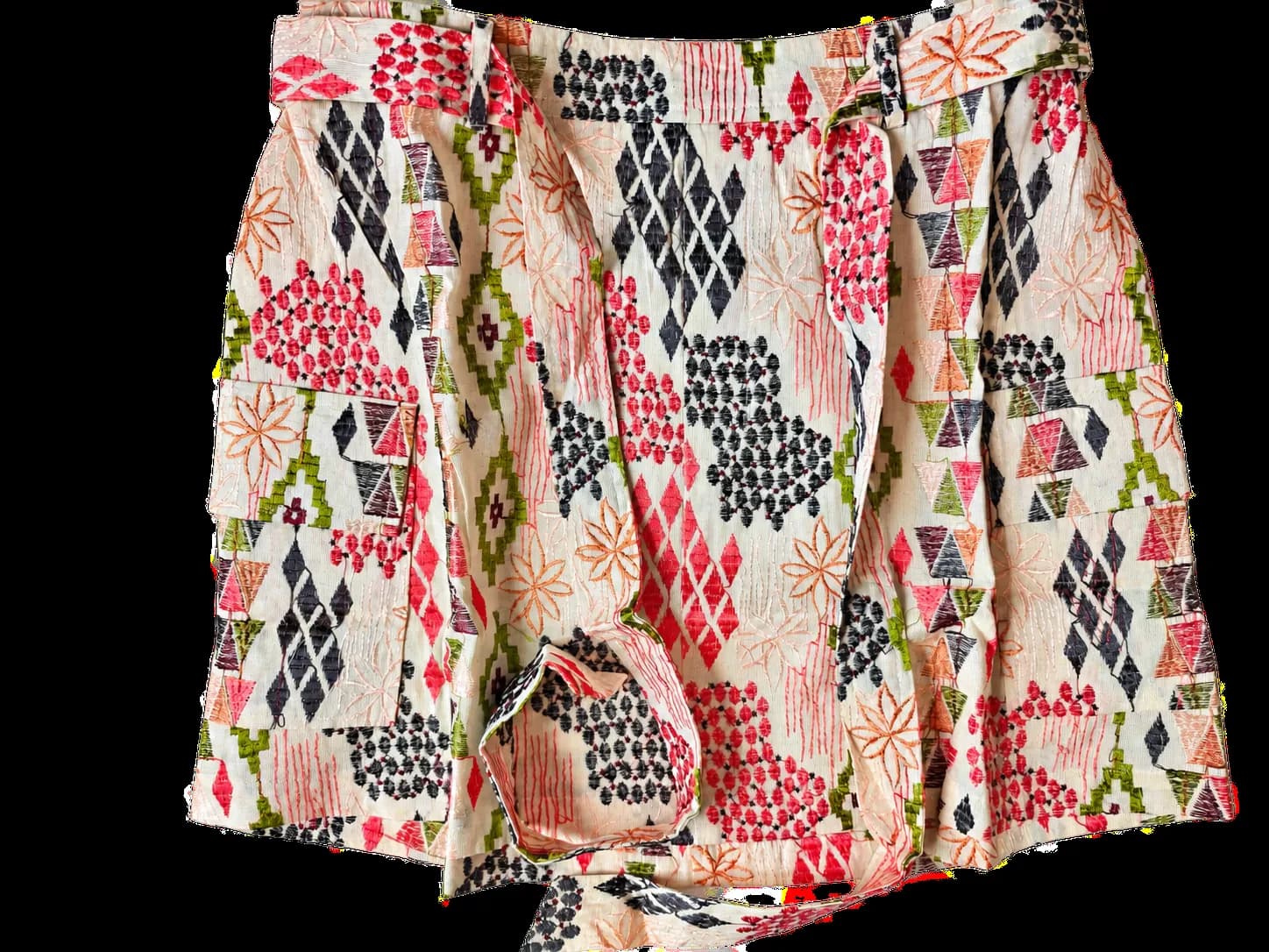 Vibrant Embroidered Cotton Flex Skirt
