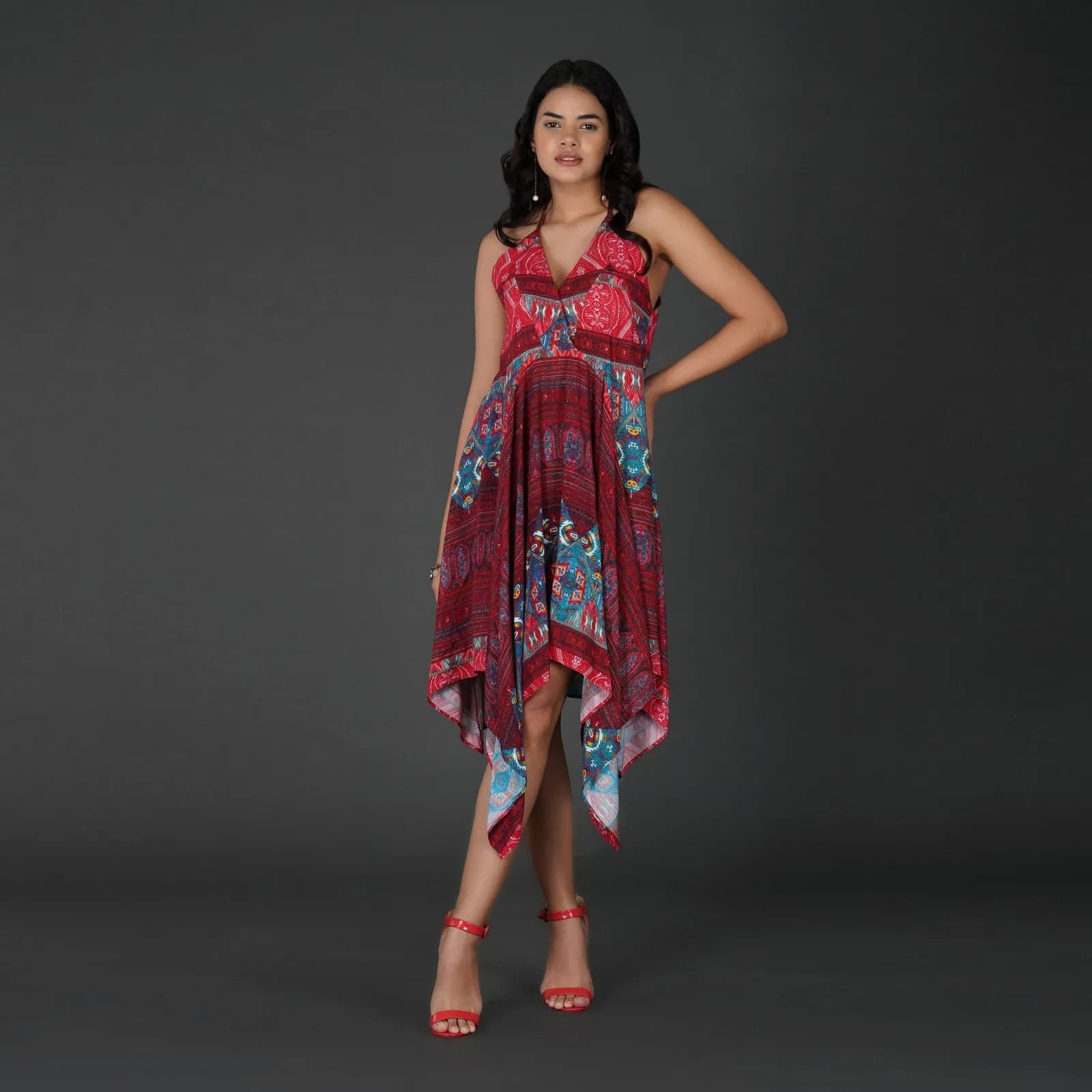 Boho Handkerchief Hem Vacation Dress
