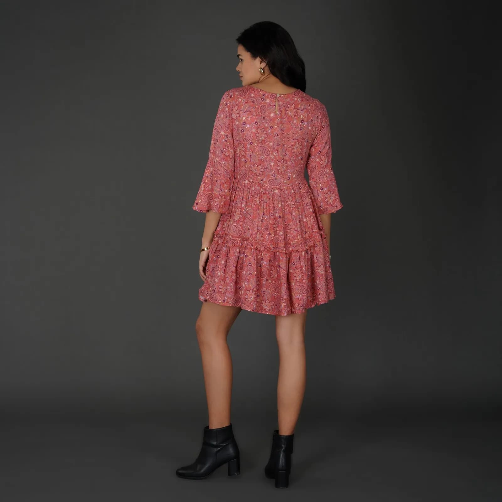 Paisley Print Cotton Moss Boho Dress