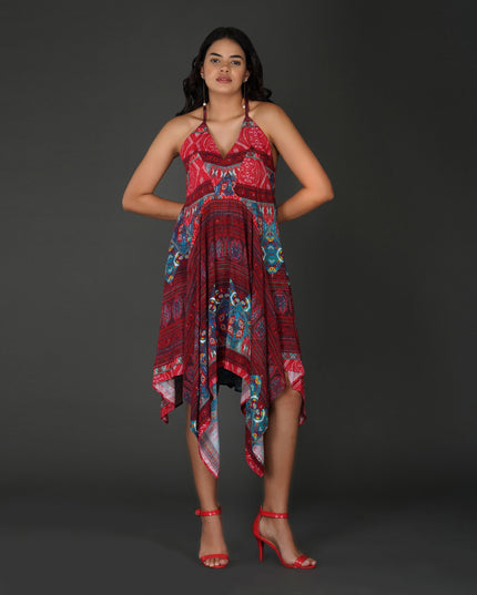 Boho Handkerchief Hem Vacation Dress