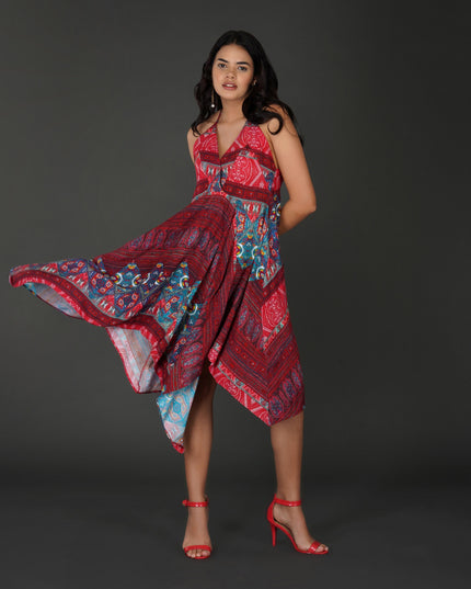 Boho Handkerchief Hem Vacation Dress