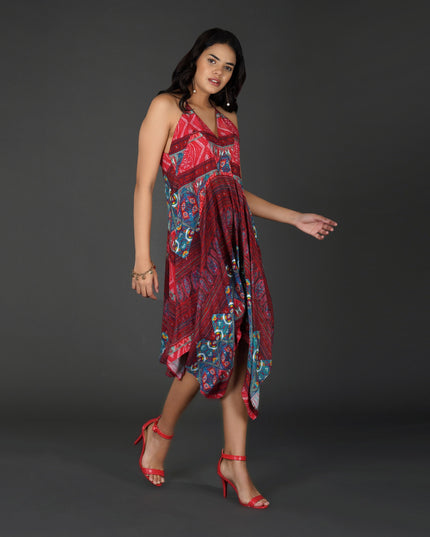 Boho Handkerchief Hem Vacation Dress