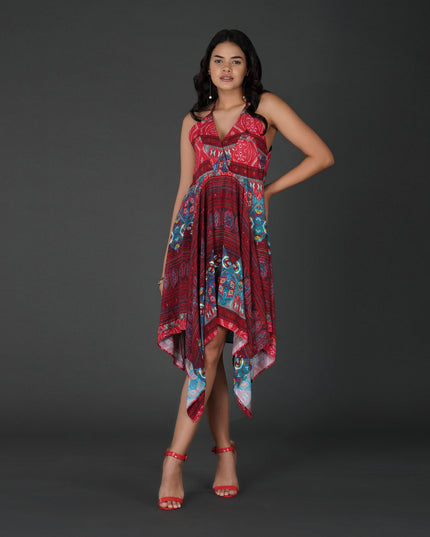 Boho Handkerchief Hem Vacation Dress
